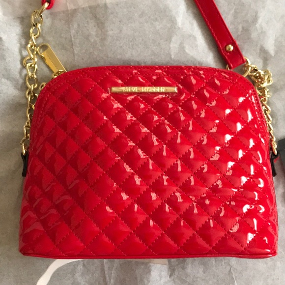 Steve Madden Handbags - Steve Madden Patent Quilted Dome Crossbody Bag
